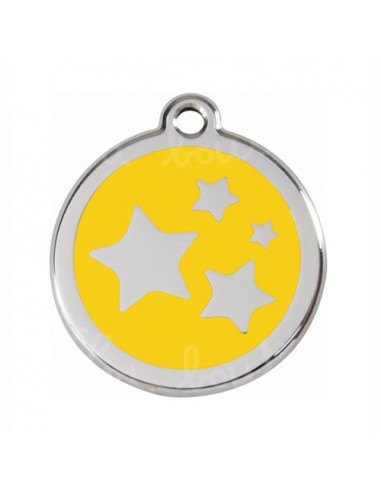 Médaille avec petites étoiles sur fond jaune