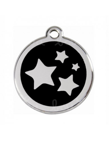 Médaille avec petites étoiles sur fond noir