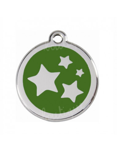 Médaille avec petites étoiles sur fond vert