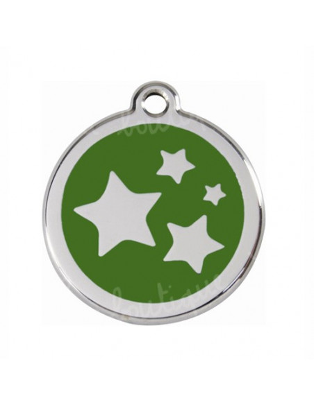 Médaille avec petites étoiles sur fond vert