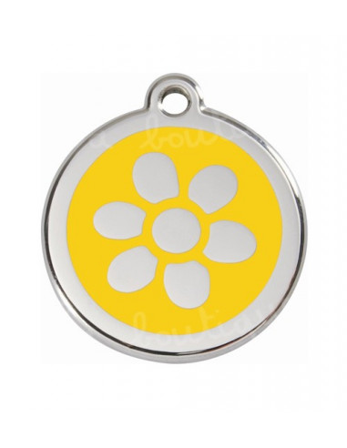 Médaille chien Red Dingo fleur à pétales 2cm - La Boutique à Pierrot