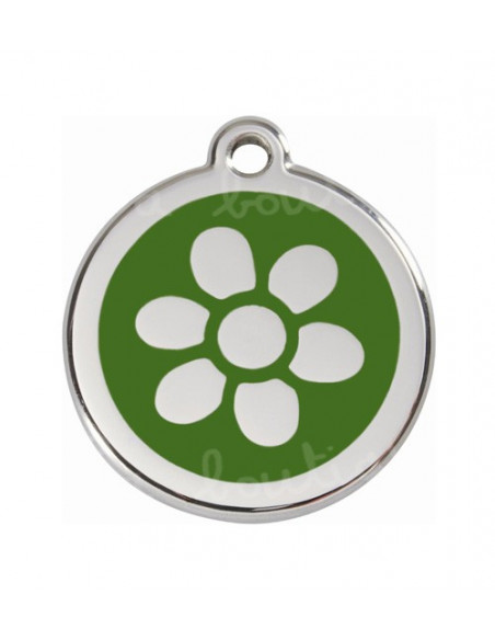 Médaille chien Red Dingo fleur à pétales 2cm - La Boutique à Pierrot