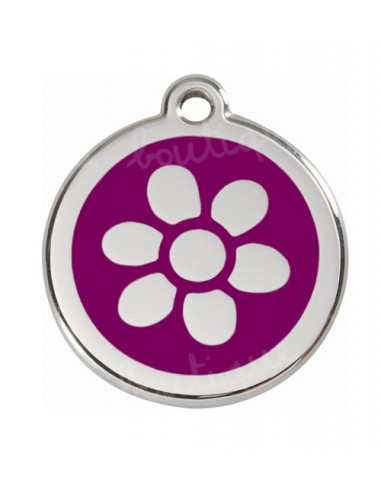 Médaille chien Red Dingo fleur à pétales 2cm - La Boutique à Pierrot