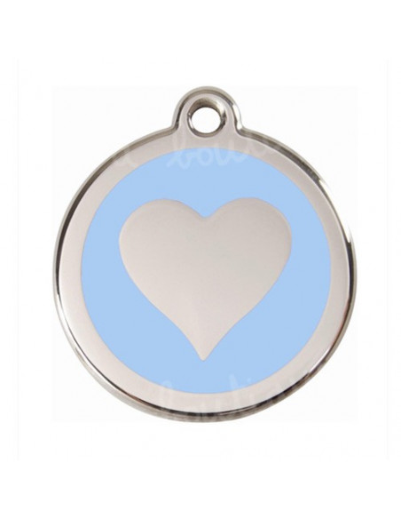 Médaille chien avec cœur sur fond bleu clair