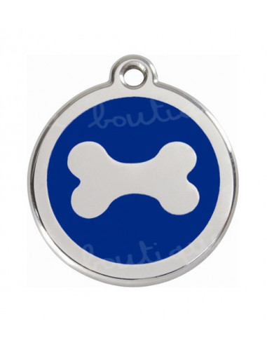 Médaille bleu avec os pour chien