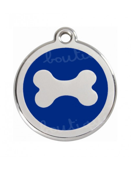 Médaille bleu avec os pour chien
