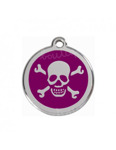 Médaille pour chien red dingo 2cm,  style petit pirate violet