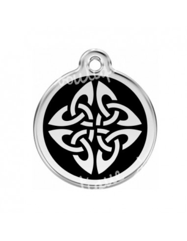 Médaille noire avec logo tribal pour chien
