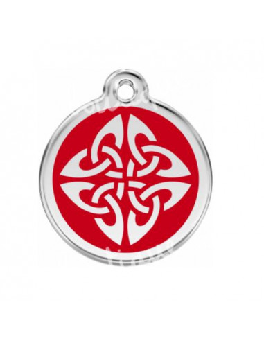 Médaille rouge avec logo tribal pour chien