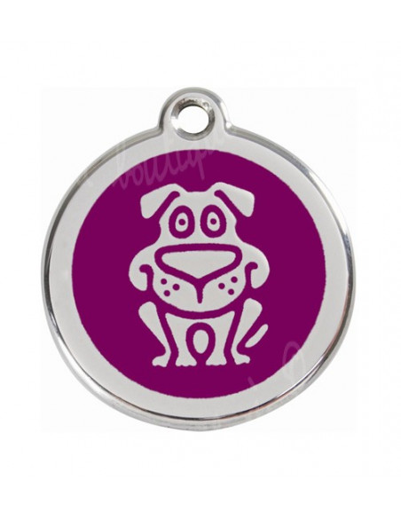 Médaille Red Dingo chien sympa sur fond 2cm - La Boutique à Pierrot