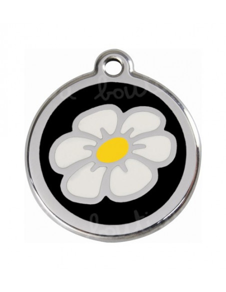 Médaille Red Dingo fleur bd sur fond coloré 2cm - La Boutique à Pierrot