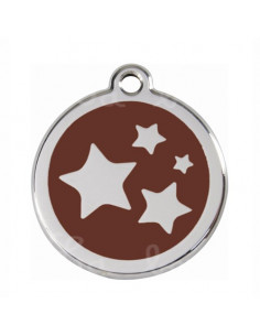 Médaille avec quatre étoiles sur fond marron