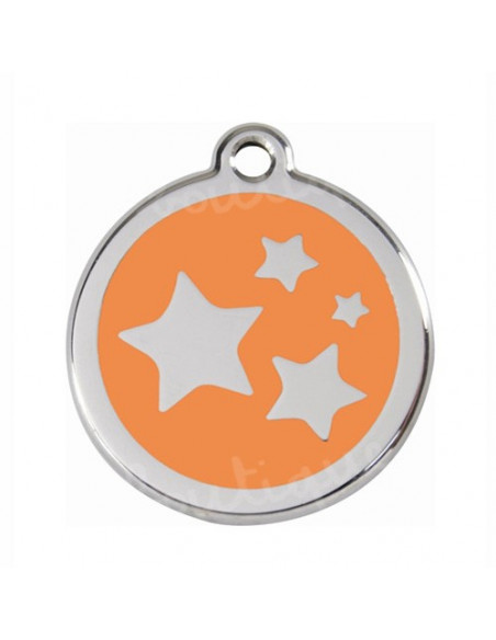 Médaille avec quatre étoiles sur fond orange