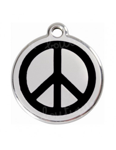 Médaille chien Red Style Dingo Peace and Love noir 3cm