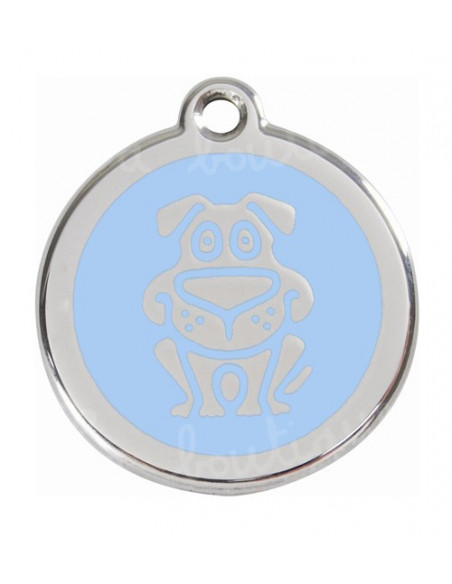 Médaille bleu ciel avec chien sympa