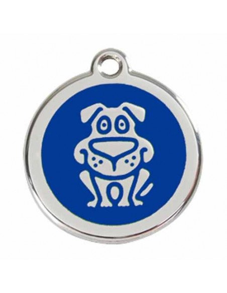 Médaille bleu marine avec chien sympa
