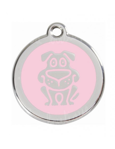 Médaille rose avec chien sympa