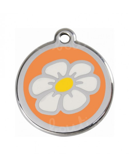 Médaille Red Dingo fleur bd sur fond 3cm - La Boutique à Pierrot