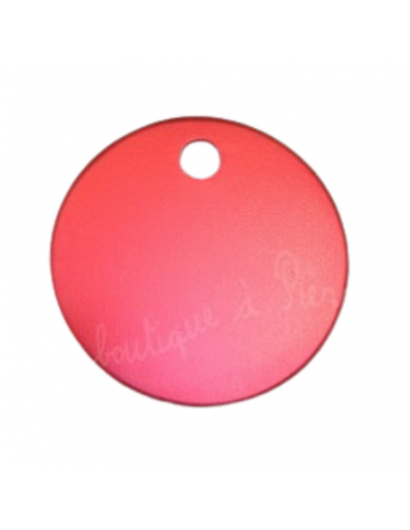 Médaille ronde 25mm rouge pour chat