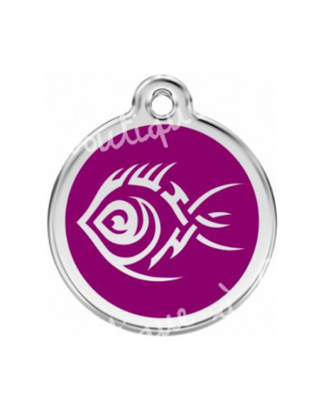 Médaille violette Style poisson tribal Red Dingo pour chien 3cm