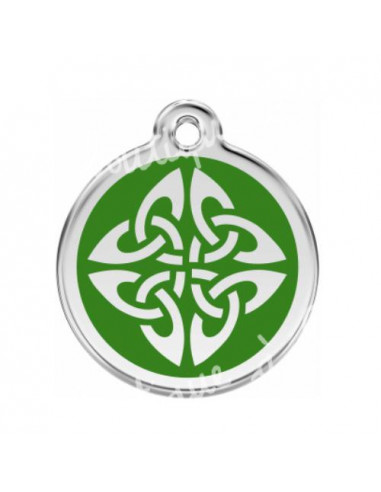 Grande médaille 38mm verte Red Dingo avec logo tribal pour chien