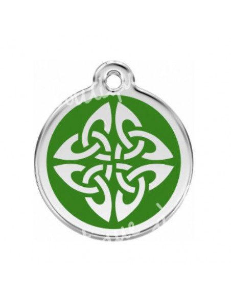 Grande médaille 38mm verte Red Dingo avec logo tribal pour chien