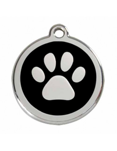 Très Grande médaille noire avec patte de chien en Acier 3,8cm
