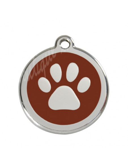 Grande médaille marron avec patte de chien 3,8cm