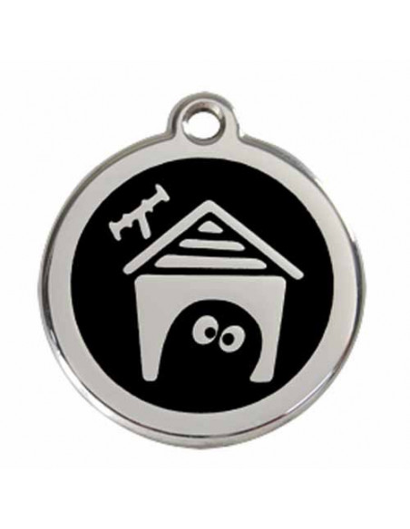 Médaille pour chien noire avec niche
