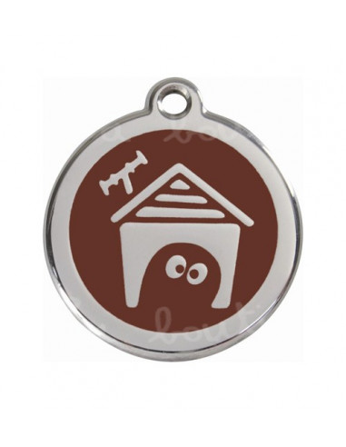 Médaille pour chien marron avec niche
