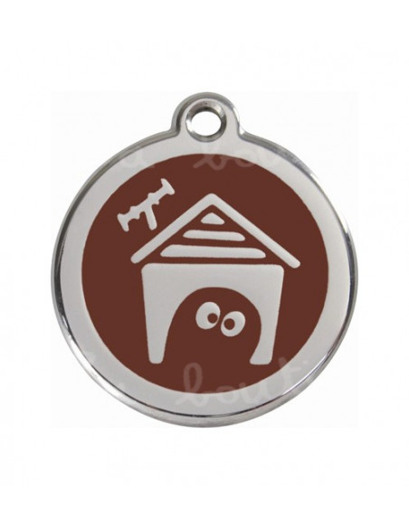 Médaille pour chien marron avec niche
