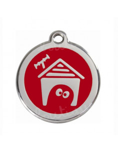 Médaille pour chien rouge avec niche