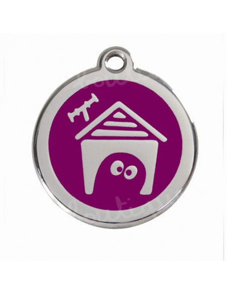 Médaille pour chien violet avec niche
