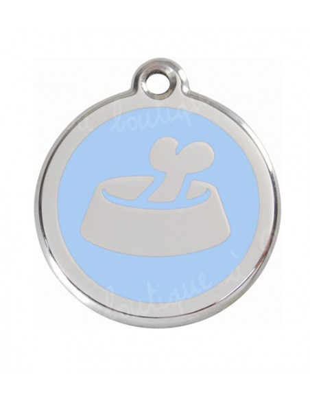 Pendentif chien Red Dingo gamelle bleue clair 3cm