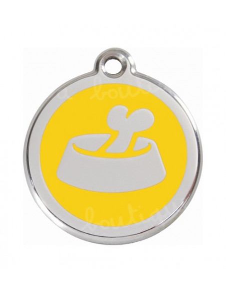 Pendentif chien Red Dingo gamelle jaune 3cm