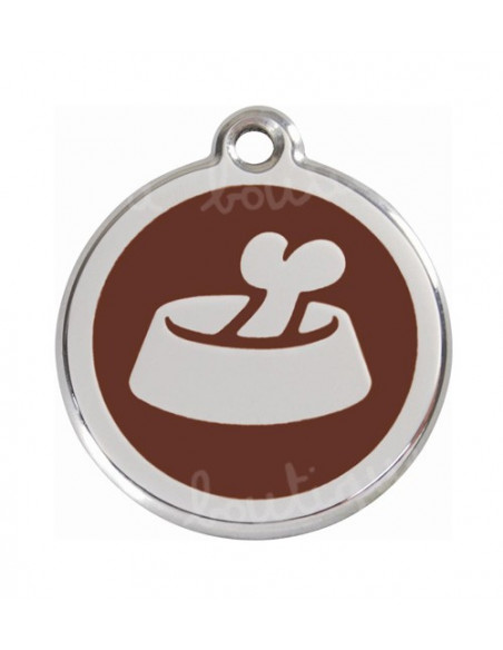 Pendentif chien Red Dingo gamelle marron 3cm
