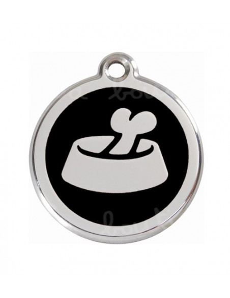 Pendentif chien Red Dingo gamelle noire 3cm