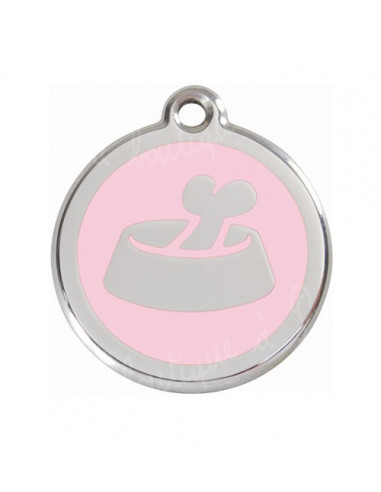 Pendentif chien Red Dingo gamelle rose 3cm