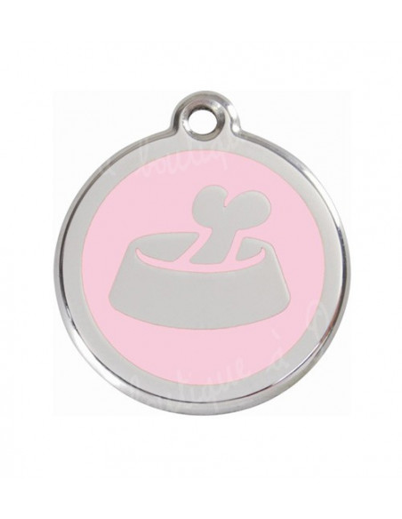 Pendentif chien Red Dingo gamelle rose 3cm