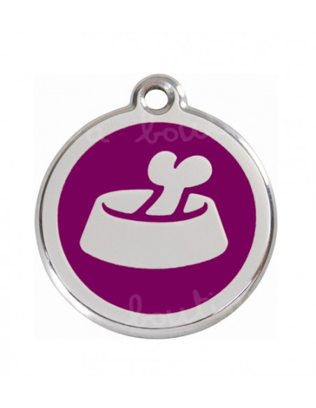 Pendentif chien Red Dingo gamelle violette 3cm