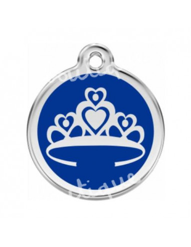 Médaille bleu foncé Red Dingo avec couronne de princesse pour chien
