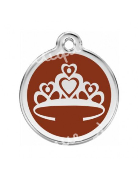Médaille marron Red Dingo avec couronne de princesse pour chien