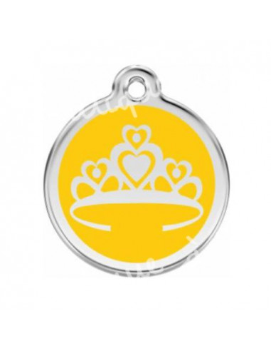 Médaille jaune Red Dingo avec couronne de princesse pour chien