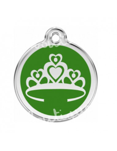 Médaille verte Red Dingo avec couronne de princesse pour chien