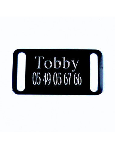 Plaque noire Taille moyenne pour collier chien