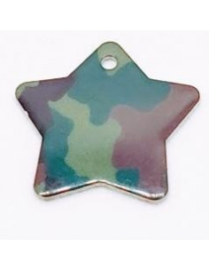 Edition limitée ! Médaille star Camouflage en aluminium pour chien 3,6x3,5cm