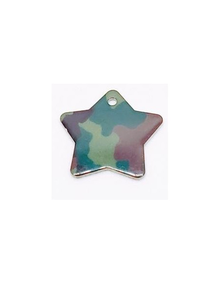 Edition limitée ! Médaille star Camouflage en aluminium pour chien 3,6x3,5cm