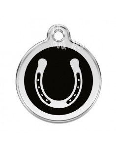 Médaille pour chien red dingo 3cm, fer à cheval noir