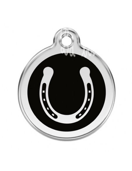 Médaille pour chien red dingo 3cm, fer à cheval noir