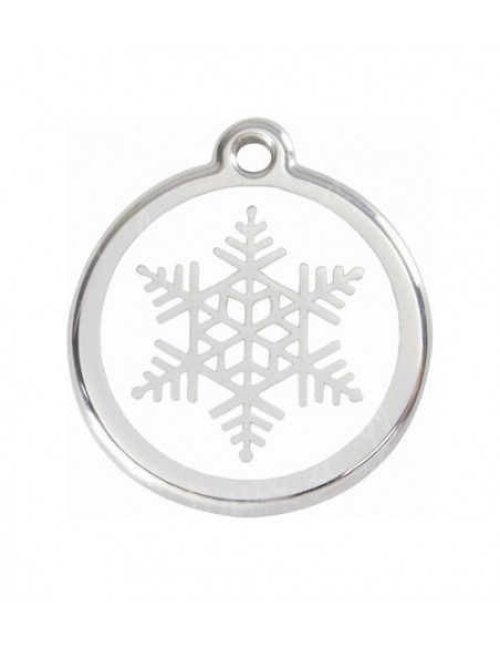 Médaille pour collier chat red dingo 2cm, Flocon de neige